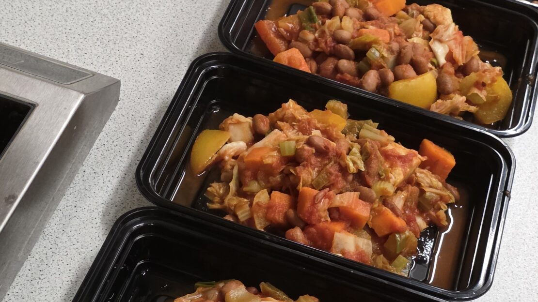 Bean chilli recipe made by FareShare Cymru's Chef, Liam