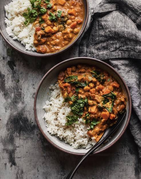Spiced Pumpkin, Chickpea and Spinach Curry